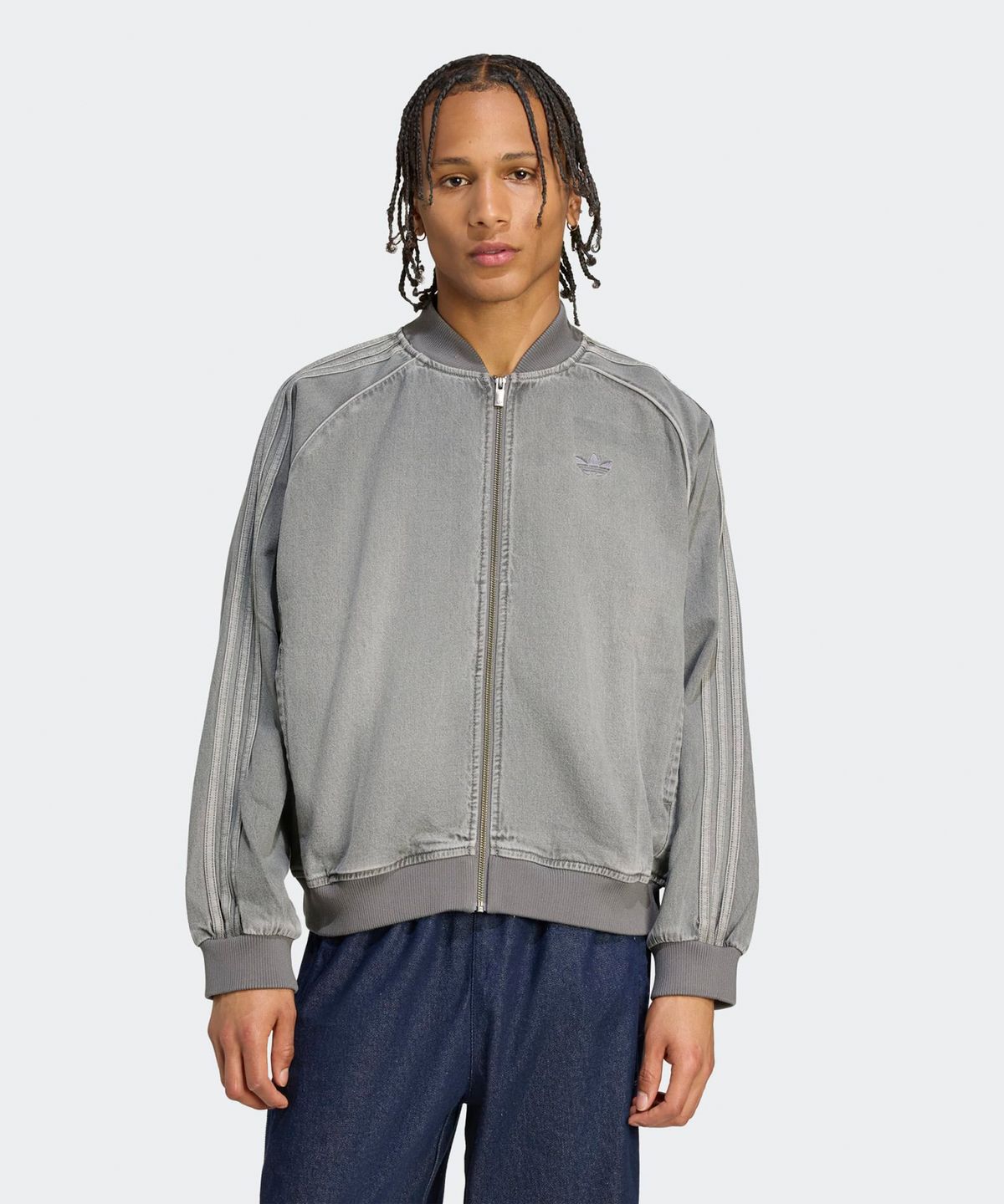 아디다스(ADIDAS) 슈퍼스타 루즈 핏 데님 블랙 워시 재킷 - 차콜데님 / JW5915