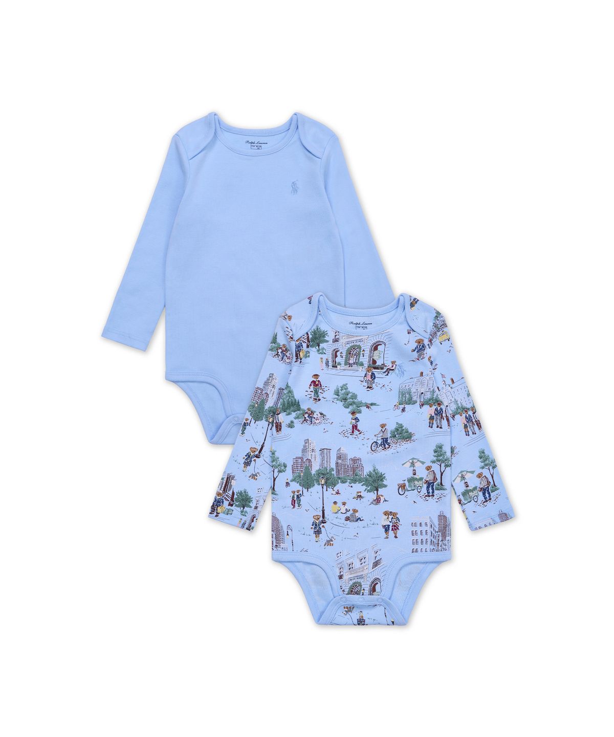 폴로 랄프 로렌 칠드런(POLO RALPH LAUREN CHILDREN) 폴로 베어 코튼 바디수트 투팩-멀티 컬러