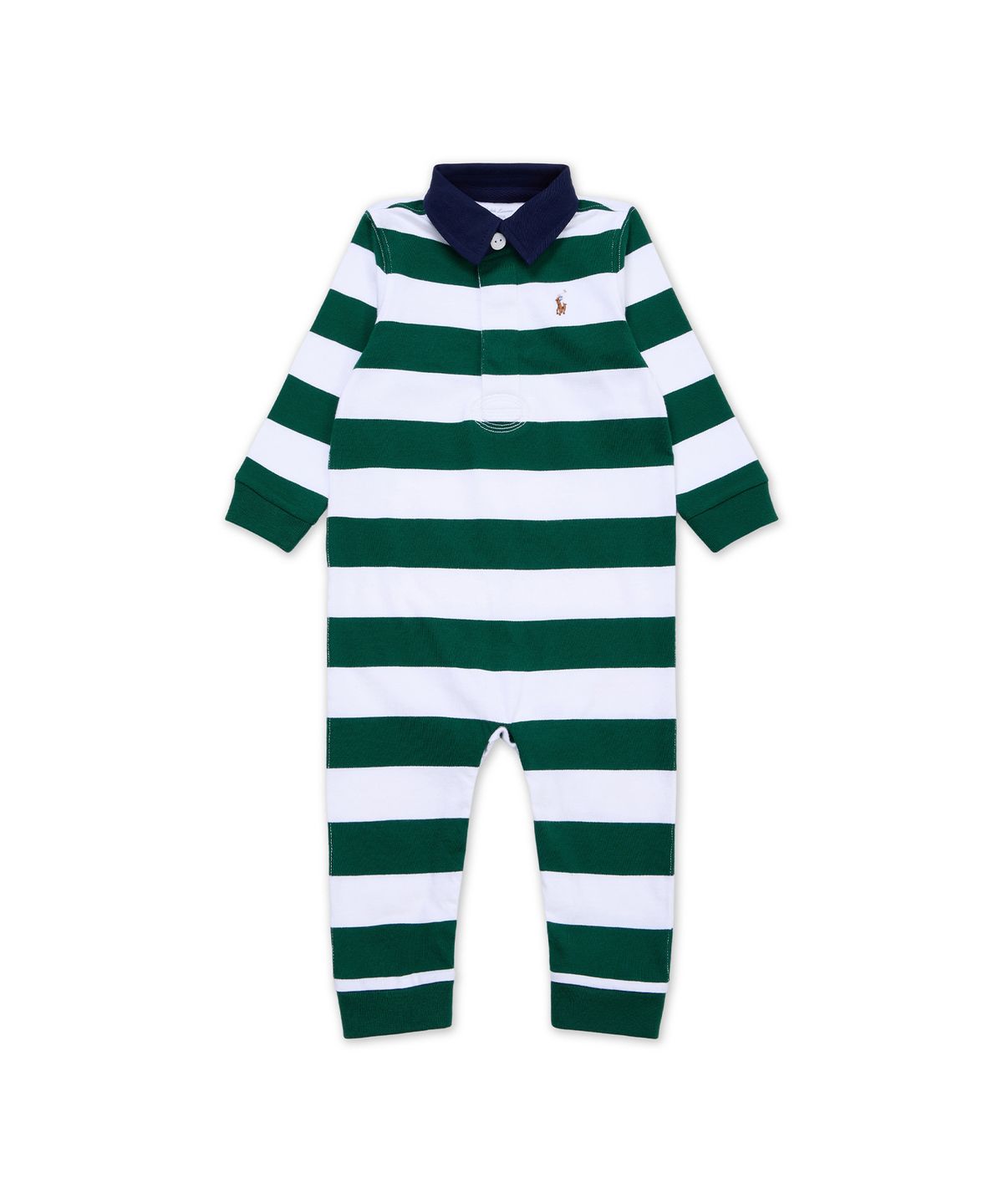폴로 랄프 로렌 칠드런(POLO RALPH LAUREN CHILDREN) 스트라이프 코튼 럭비 커버올-그린
