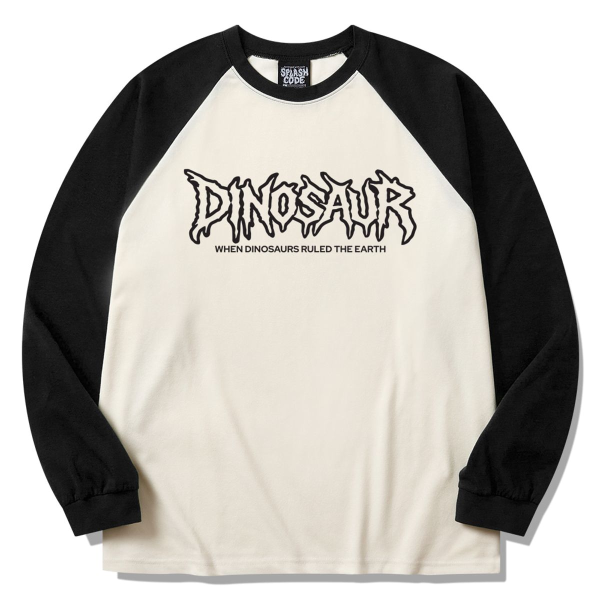 스플래시코드(SPLASHCODE) 래글런 롱슬리브 크림 - 다이노소어(Dinosaur)