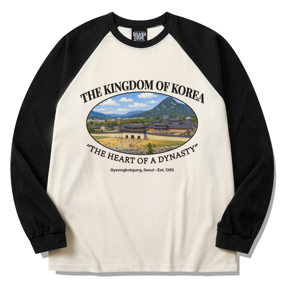 스플래시코드(SPLASHCODE) 래글런 롱슬리브 크림 - 킹덤오브코리아(Kingdom of Korea)