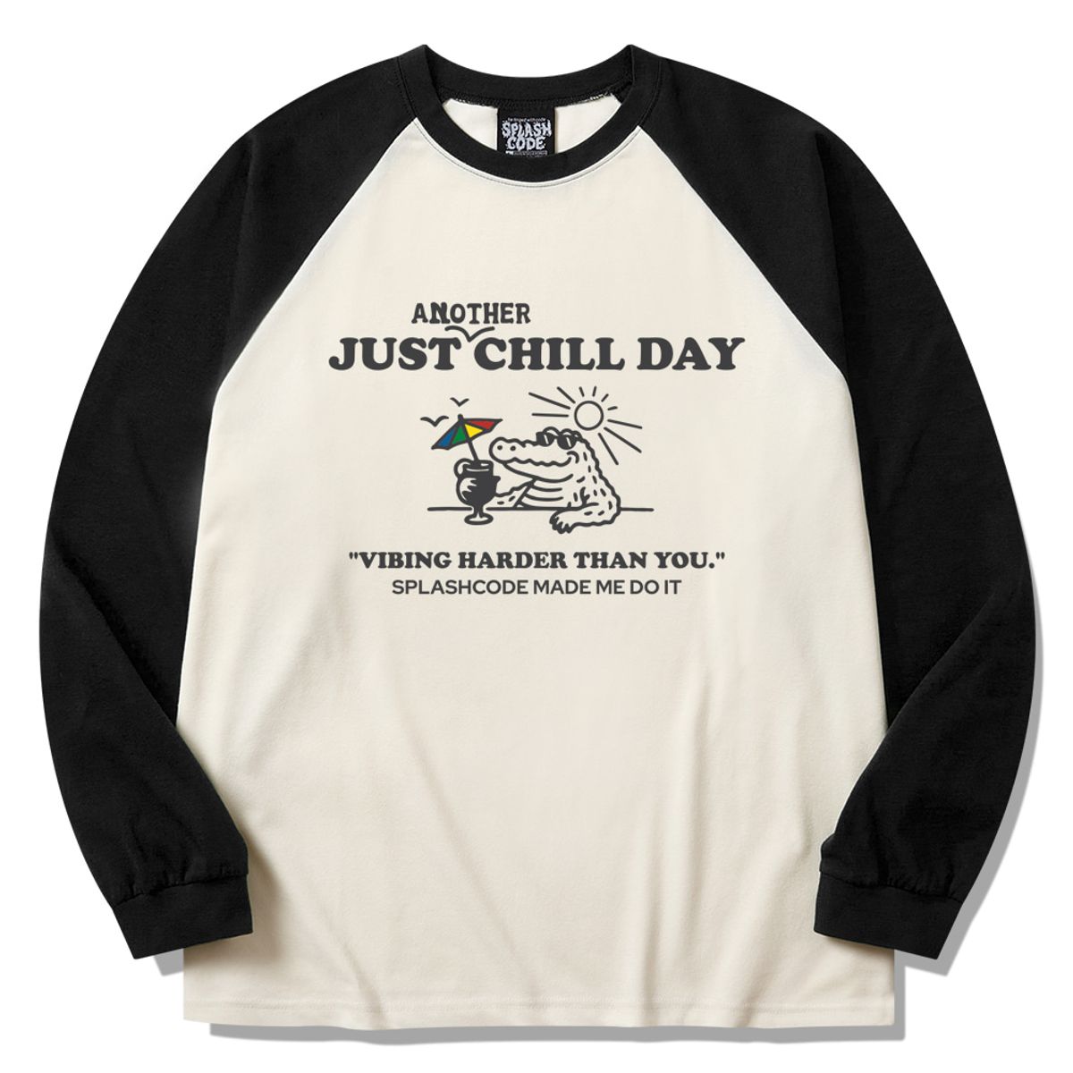 스플래시코드(SPLASHCODE) 래글런 롱슬리브 크림 - 저스트 칠 데이(Just Chill Day)