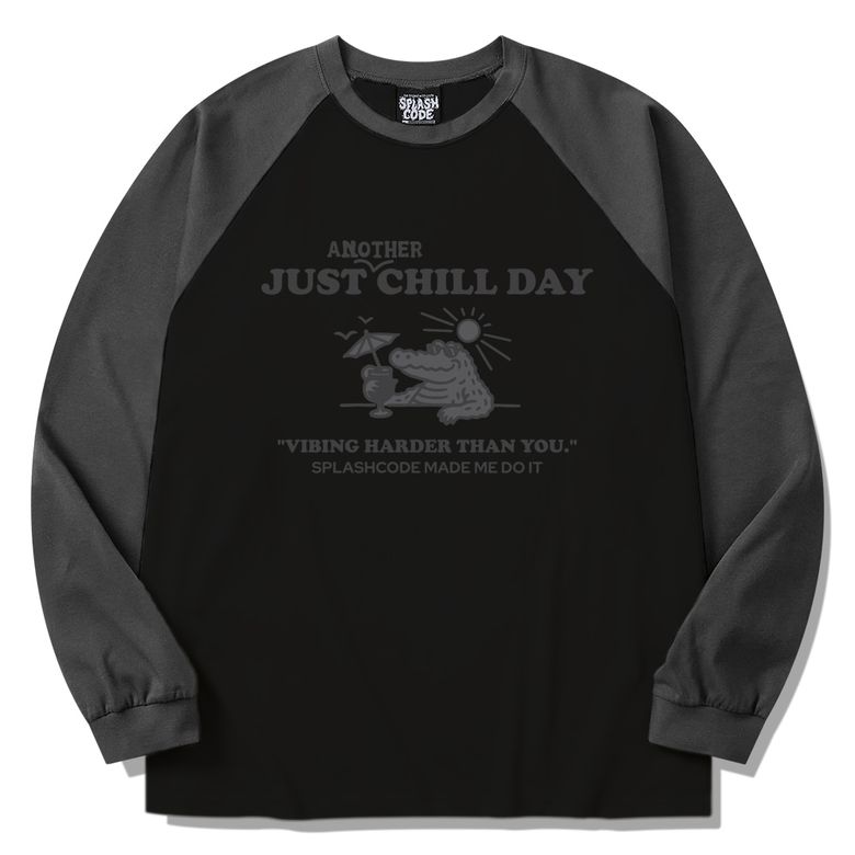 래글런 롱슬리브 블랙 - 저스트 칠 데이(Just Chill Day)