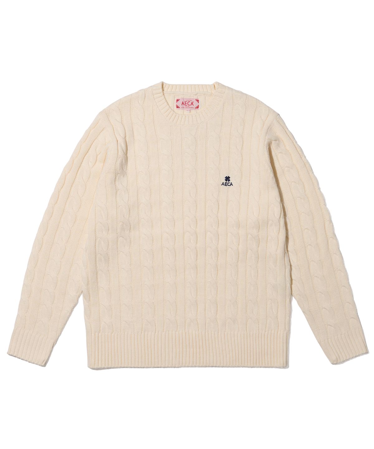 에이카화이트(AECA) AECA CLOVER CASUAL CABLE KNIT-IVORY