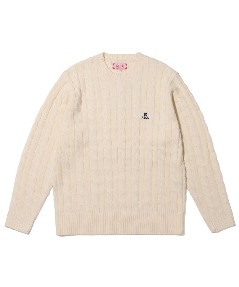 AECA CLOVER CASUAL CABLE KNIT-IVORY