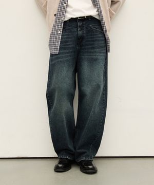 M273 라인 와이드 데님 팬츠_진청