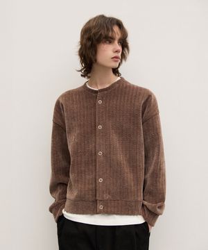 M1069 스냅 가디건_브라운