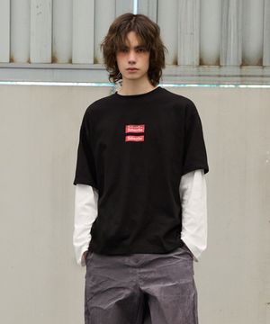 M1064 레이어드 긴팔 티셔츠_블랙&화이트