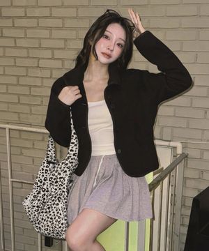 Rabbit eco bag_Grand leopard Ivory