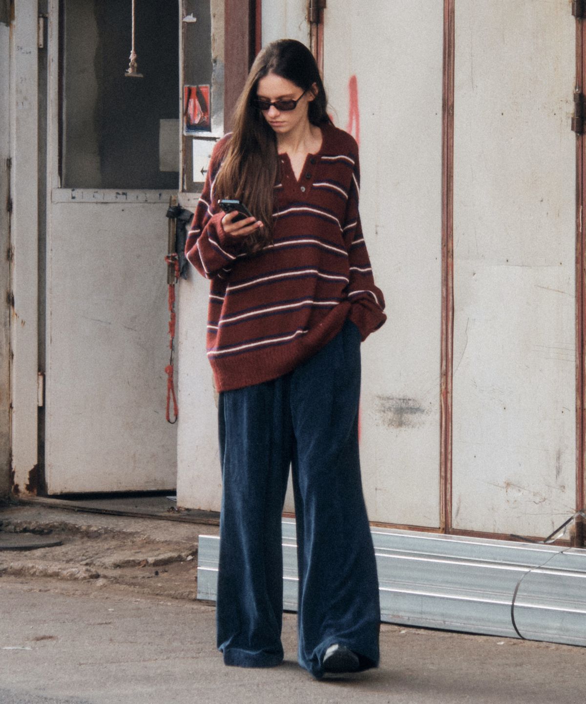 씨타(CITTA) Wool Blend Wide Banding Corduroy Pants_CTB551(Navy)