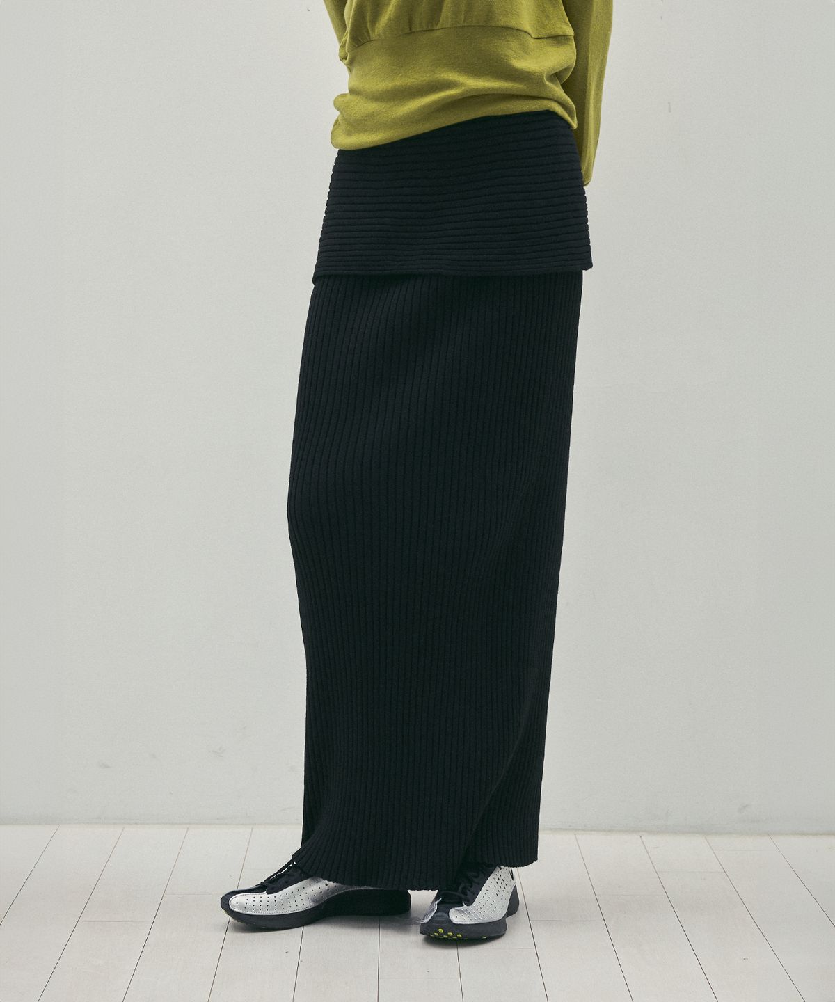 씨타(CITTA) Every Day Comfort Knit Long Skirt_CTS622(Black)