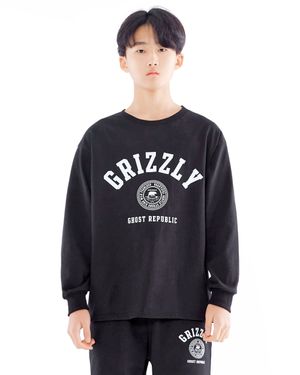 주니어 GRIZZLY 클럽 오버핏 긴팔티 JLT-J955 black