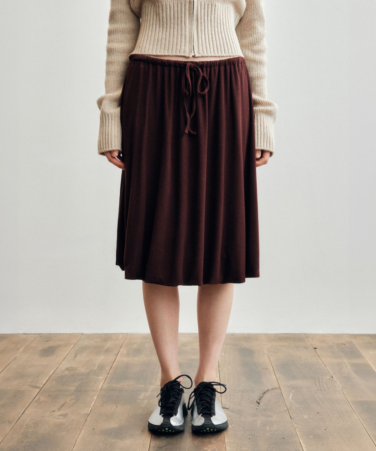 씨타(CITTA) Every Day Comfort Balloon Midi Skirt_CTS621(Wine)