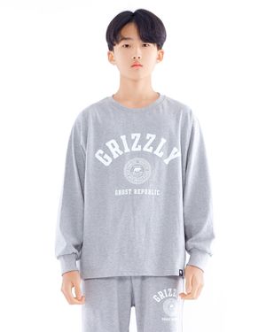 주니어 GRIZZLY 클럽 오버핏 긴팔티 JLT-J955 gray