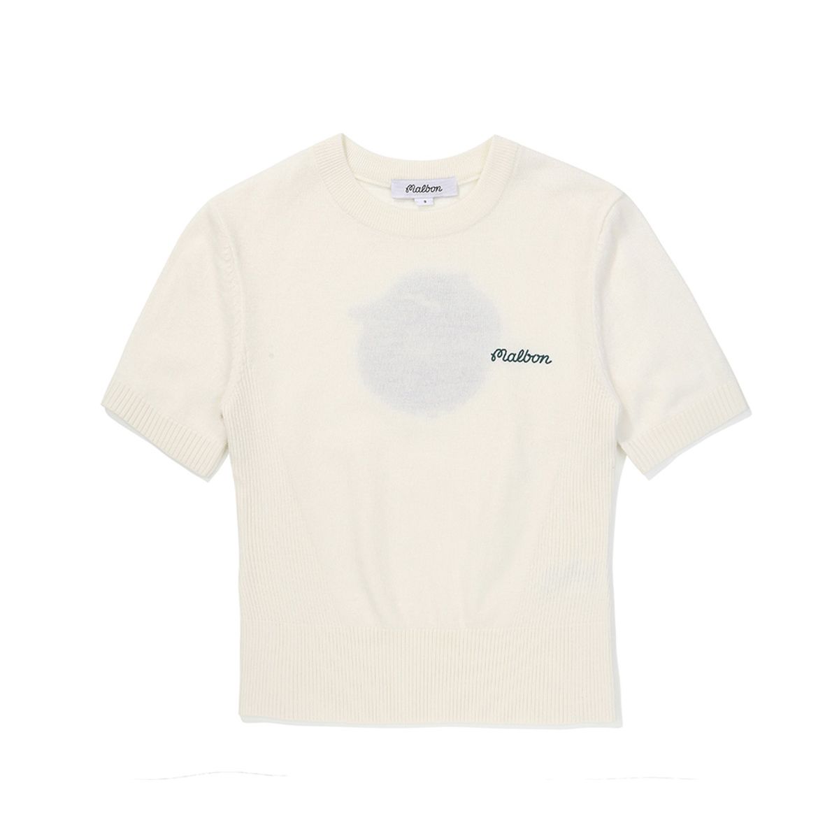 말본 골프(MALBON GOLF) 여성 모크넥 하프 슬리브 니트 OFF WHITE (WOMAN)