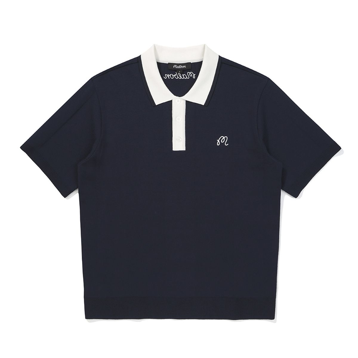 말본 골프(MALBON GOLF) 에센셜 반팔 폴로 니트티셔츠 NAVY (MAN)