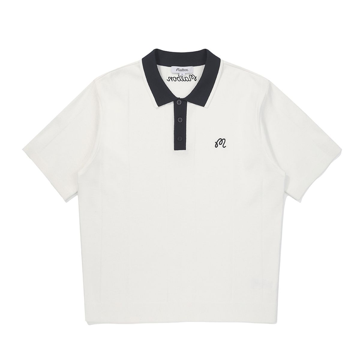 말본 골프(MALBON GOLF) 에센셜 반팔 폴로 니트티셔츠 WHITE (MAN)