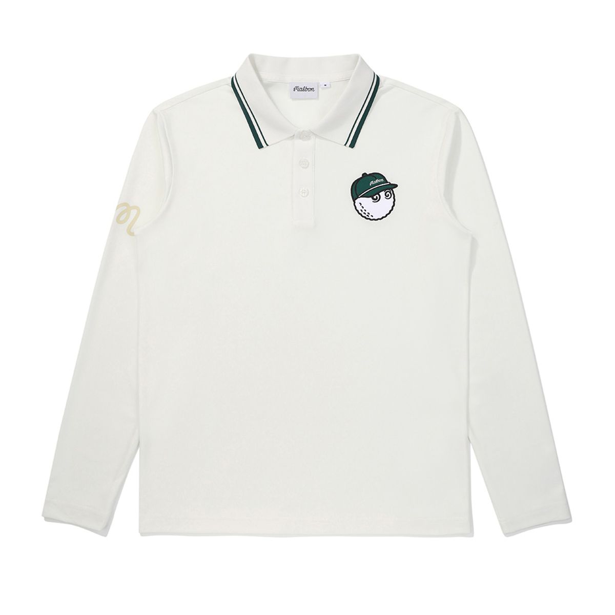 말본 골프(MALBON GOLF) 앞가슴 버킷 포인트 긴팔 폴로 티셔츠 OFF WHITE (MAN)