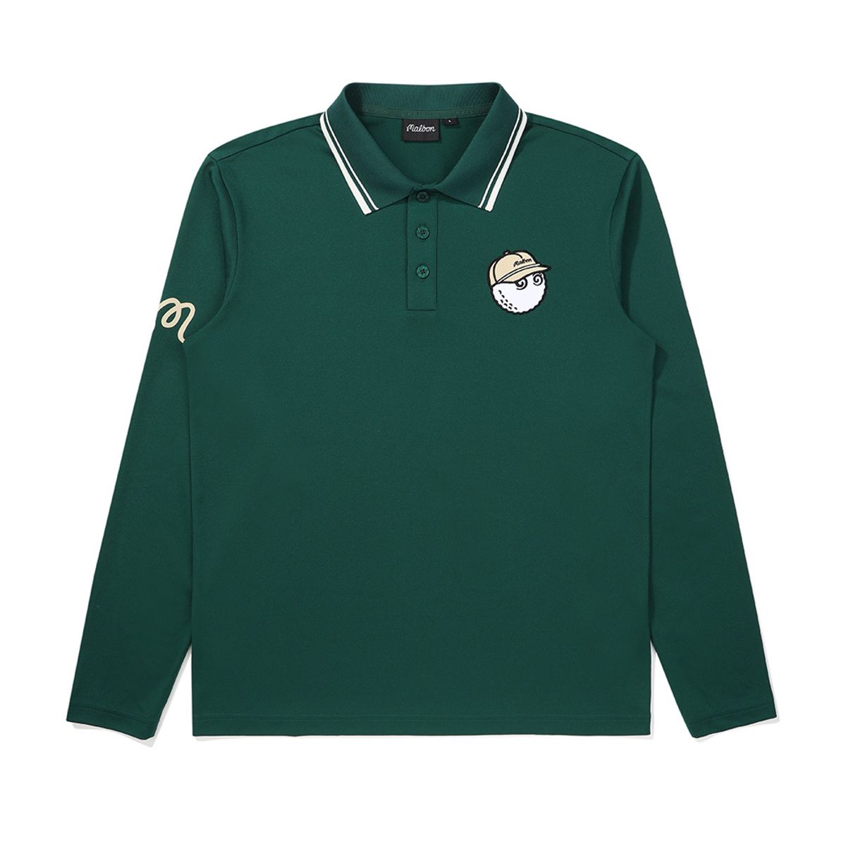 말본 골프(MALBON GOLF) 앞가슴 버킷 포인트 긴팔 폴로 티셔츠 GREEN (MAN)