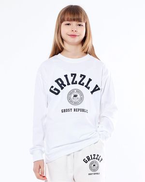 주니어 GRIZZLY 클럽 오버핏 긴팔티 JLT-J955 white