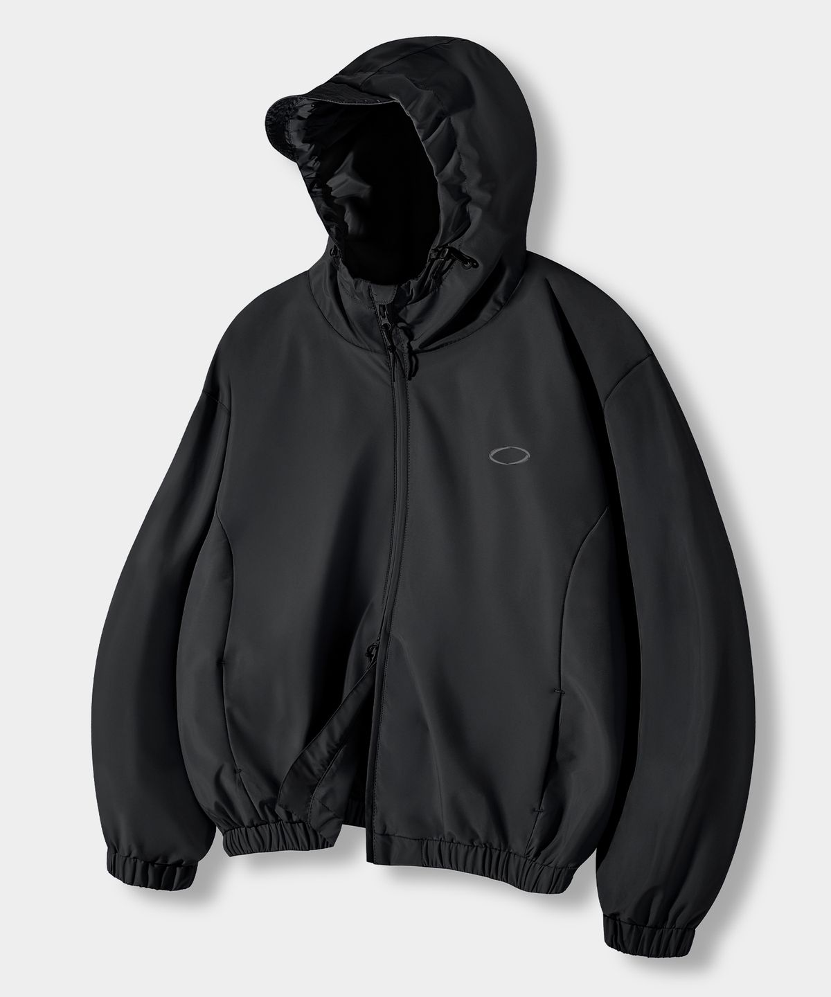디미트리블랙(DIMITRI BLACK) VLAD 2WAY 미니멀 LOGO 후드 윈드브레이커_블랙