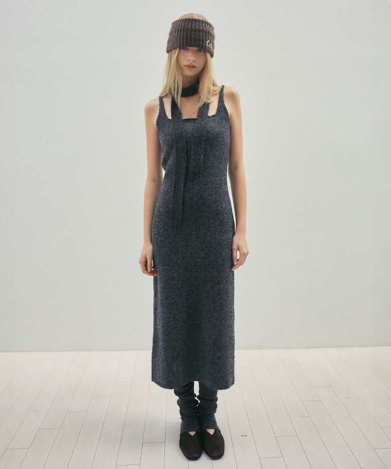 Comfort Wool Long Knit Dress_CTOP712(Charcoal)