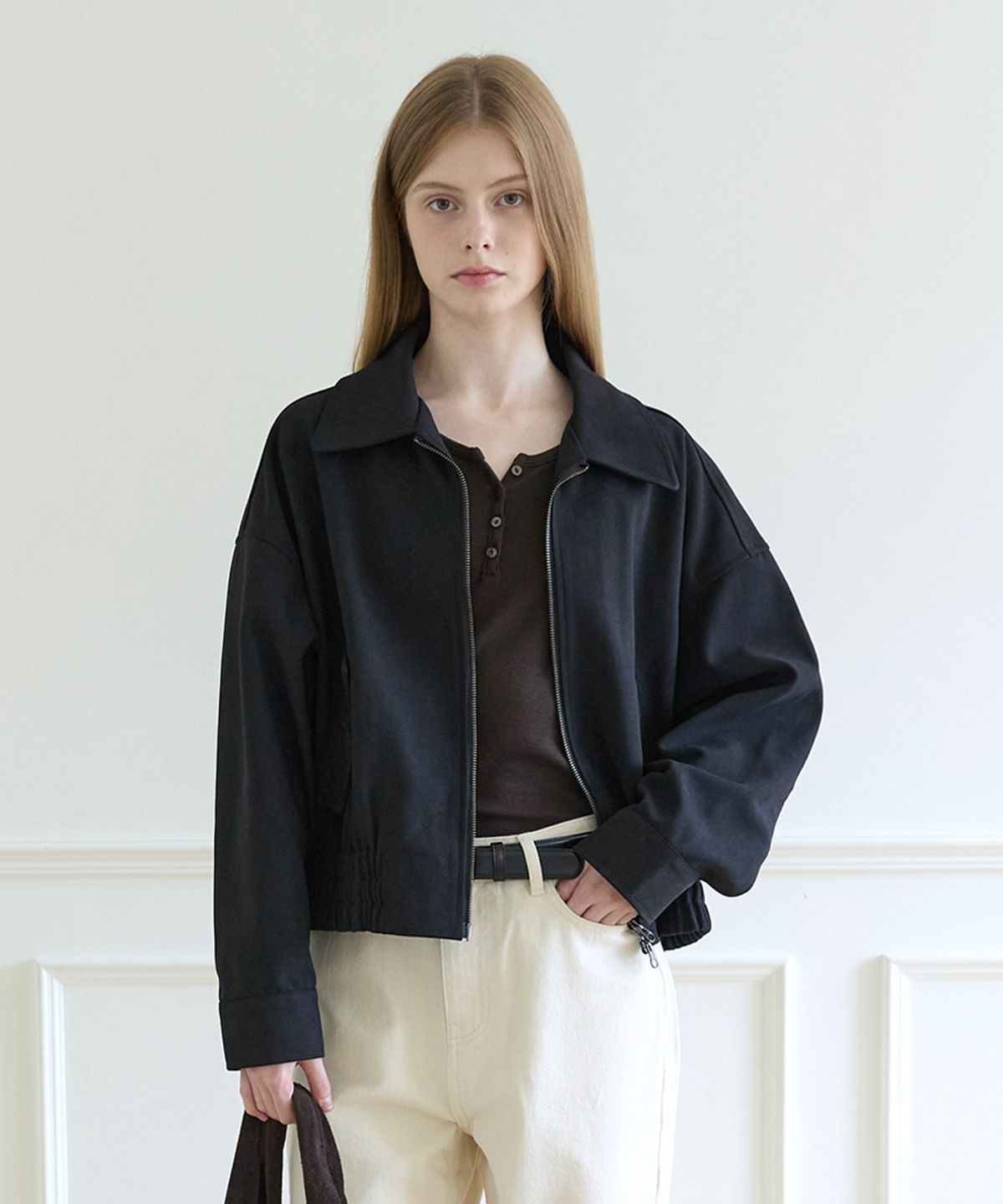 에드워드벌룬(EDWARD BALLOON) Over fit suede jacket - Black