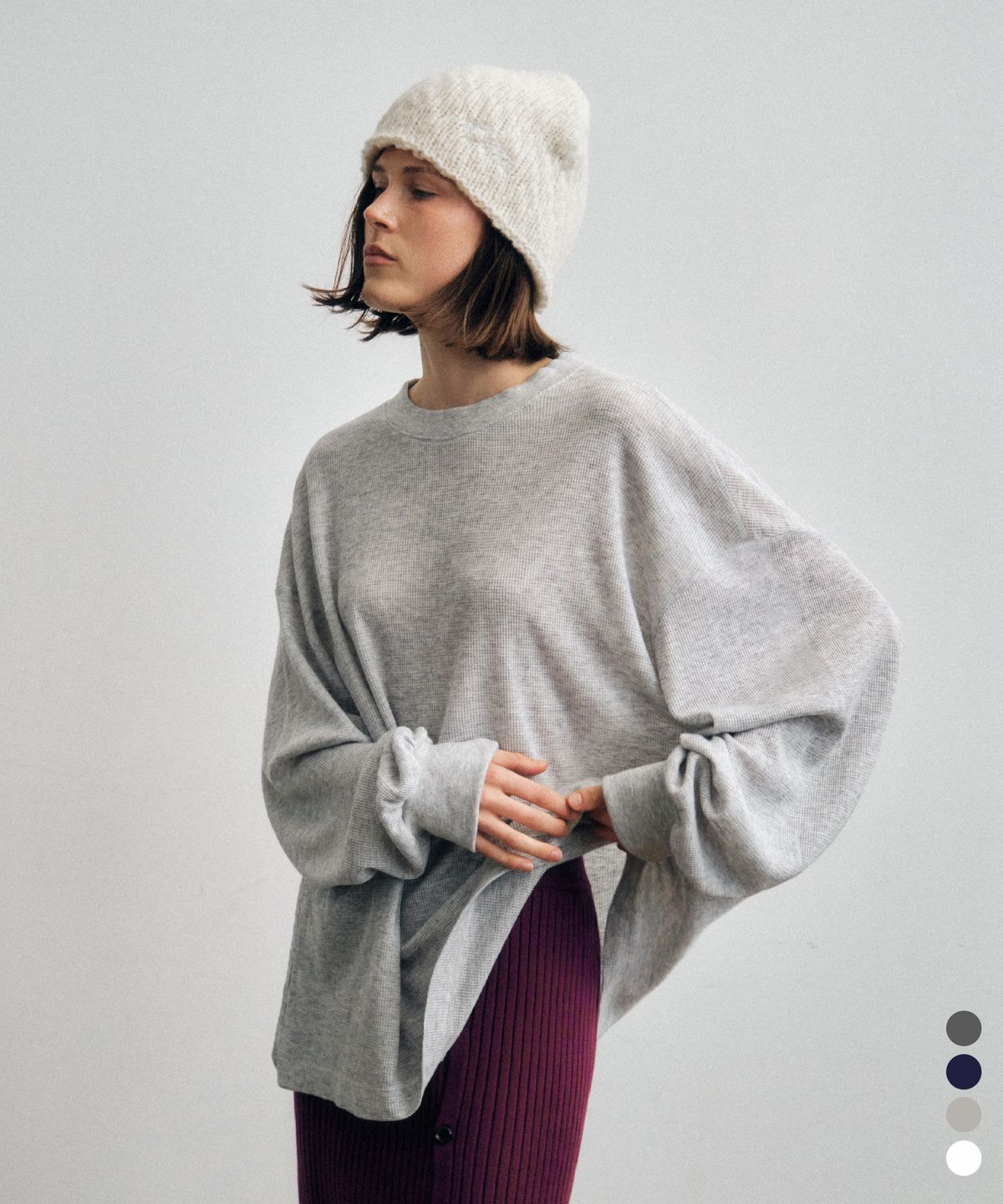 씨타(CITTA) Wool Blend Comfort-Fit Waffle Long-sleeve T-shirt_CTT392(5color)