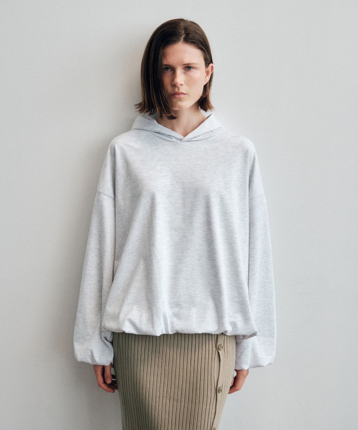 씨타(CITTA) Comfort Balloon Hoodie T-Shirt_CTT389(White Melange)