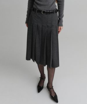 제나 스탠다드 플리티드 미디 스커트 / JENNA STANDARD PLEATED MIDI SKIRT_2colors