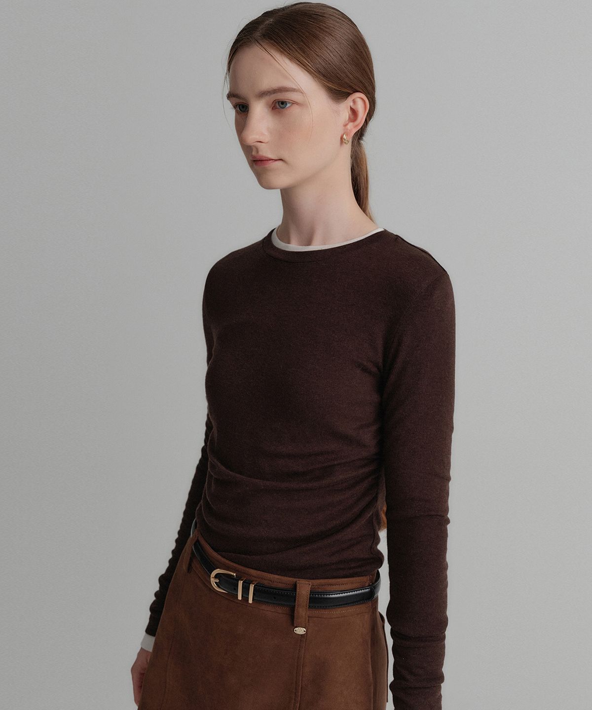 룩캐스트(LOOKAST) 메기 울 셔링 탑 / MAGGIE WOOL SHIRRING TOP_3colors