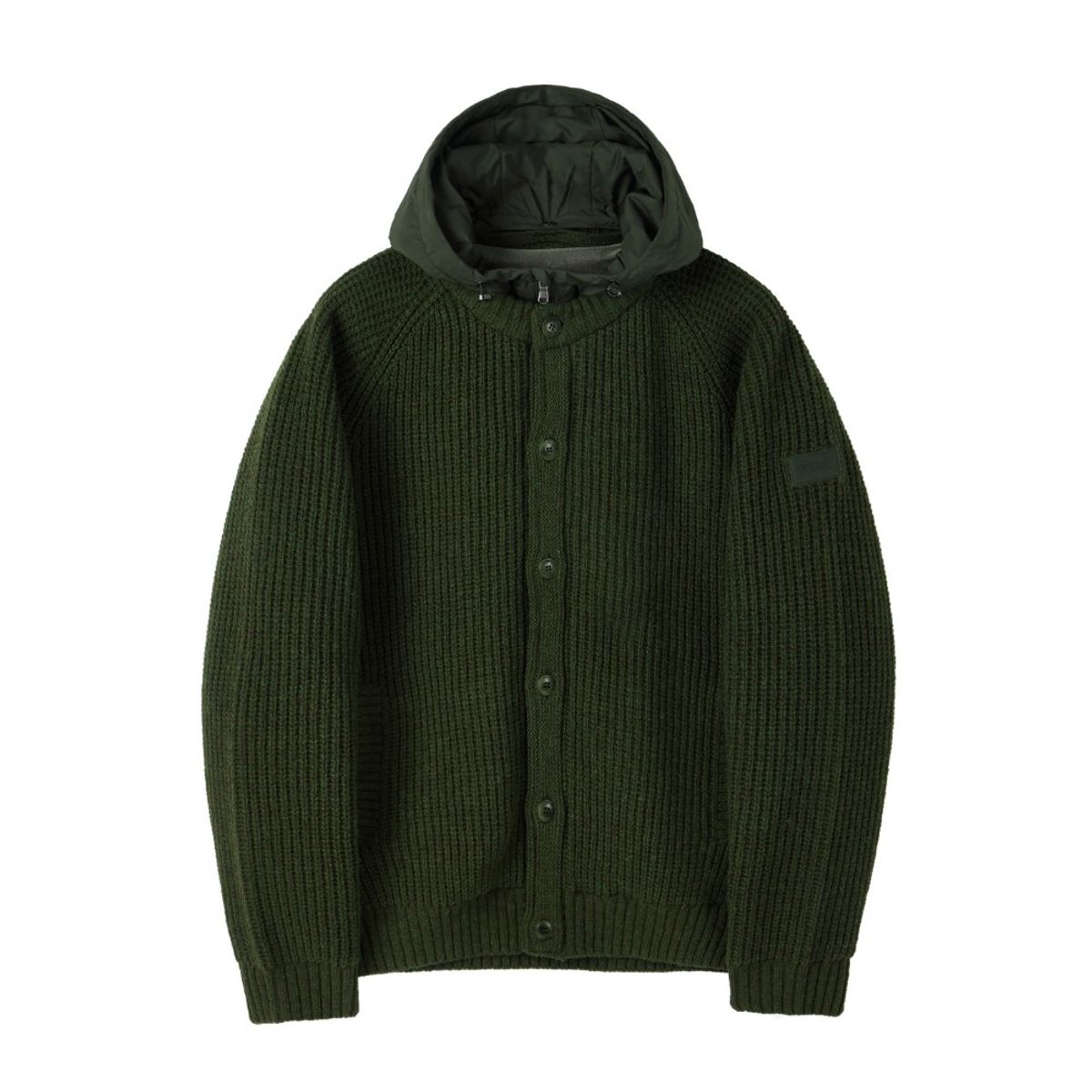 브롬톤 런던(BROMPTON LONDON) SHETLAND WOOL HOOD CARDIGAN - KHAKI (P254UCD431)