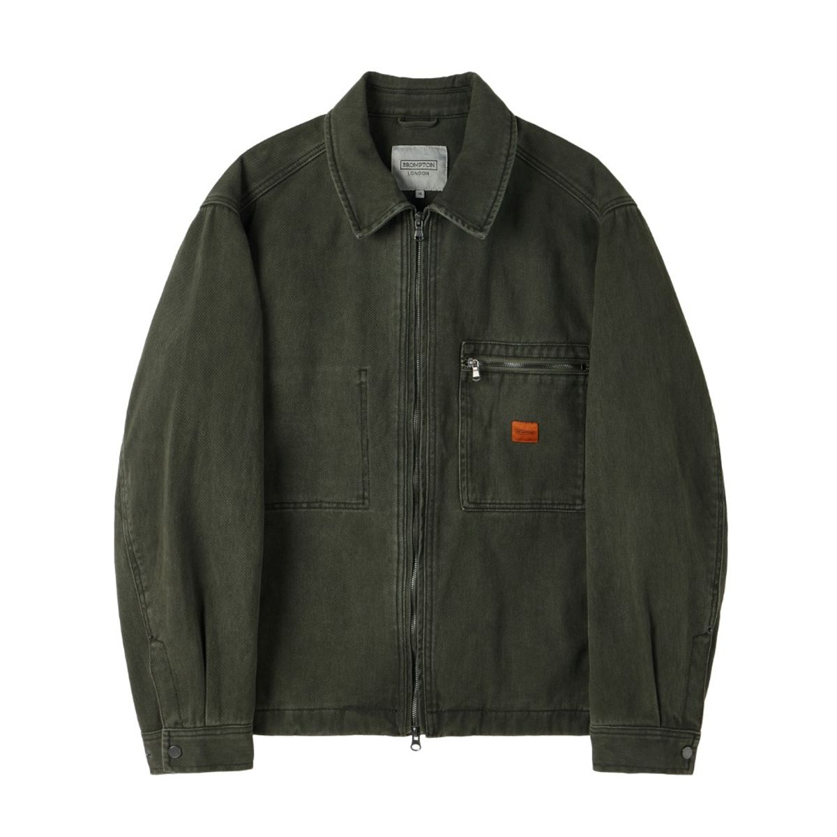 브롬톤 런던(BROMPTON LONDON) DENIM ZIP-UP JACKET - KHAKI (P253MJK461)