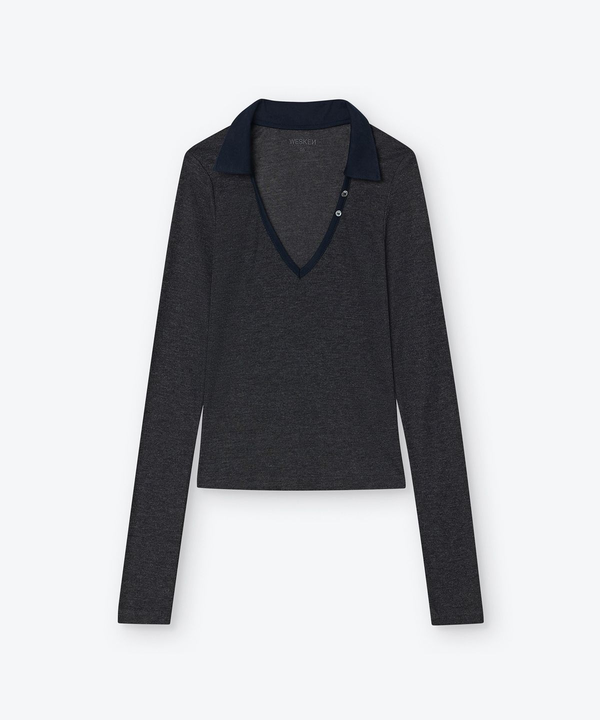 웨스켄(WESKEN) SHEER COLLAR  LONG SLEEVE (CHARCOAL)
