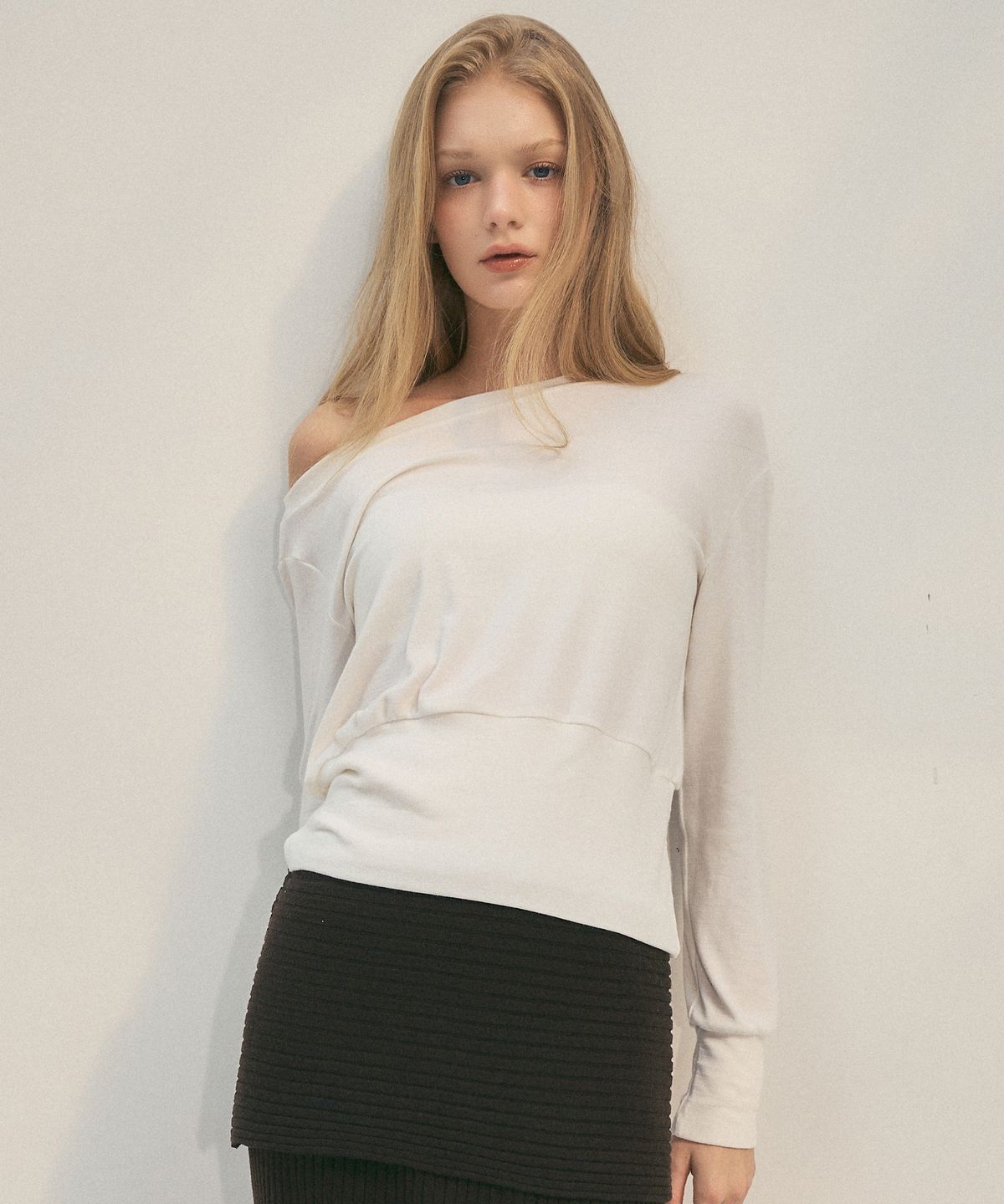 씨타(CITTA) Wool Blend 2Way Halter Neck T-Shirt_CTT387(White)