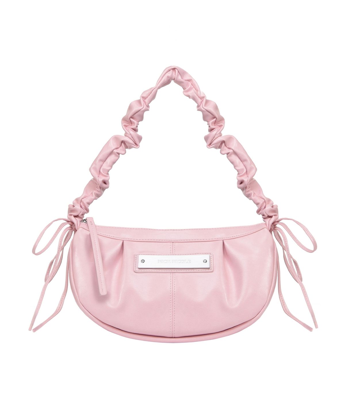 닉앤니콜(NICK&NICOLE) CRYSTAL SHIRRING RIBBON ROUND BAG_BABY PINK