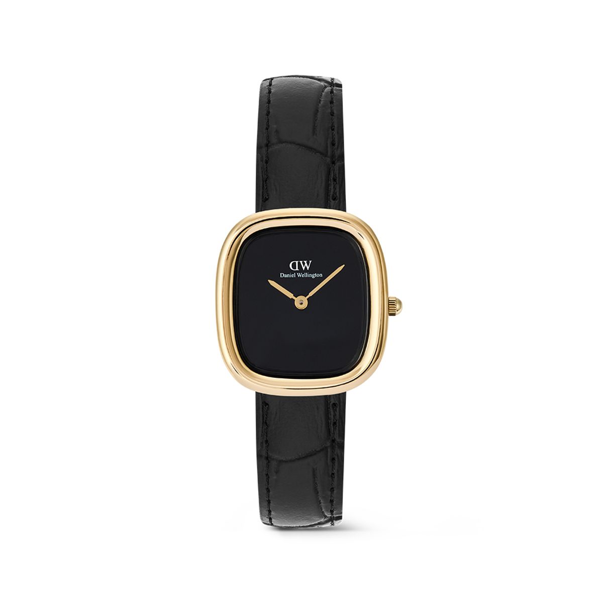 다니엘 웰링턴(DANIEL WELLINGTON) MARGOT READING 골드 사각 데일리 패션시계 여자 가죽 레더워치