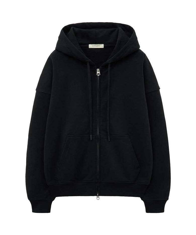 SITP5227 루즈 핏 아르코 후드 집업_Black