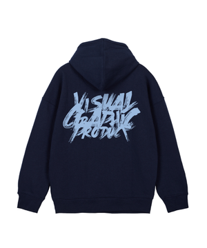 페인티드 그래피티 후드 네이비 스카이블루
