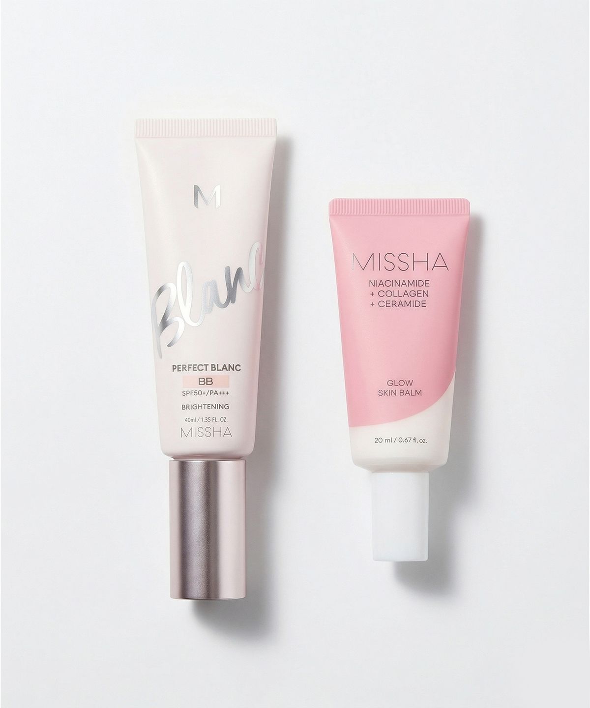 미샤(MISSHA) [SET] M 퍼펙트 블랑 비비 40ml + 글로우 스킨밤 20ml (+모던섀도우 본품 언더볼류머 증정)