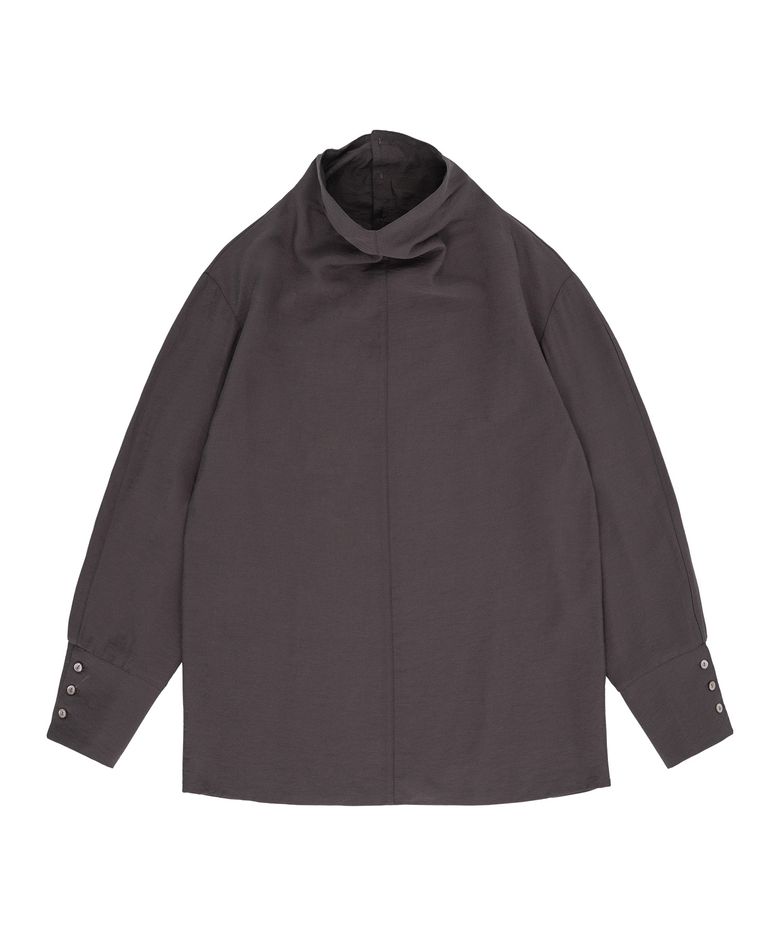 SITP5223 루즈 핏 카울넥 블라우스_Dark brown