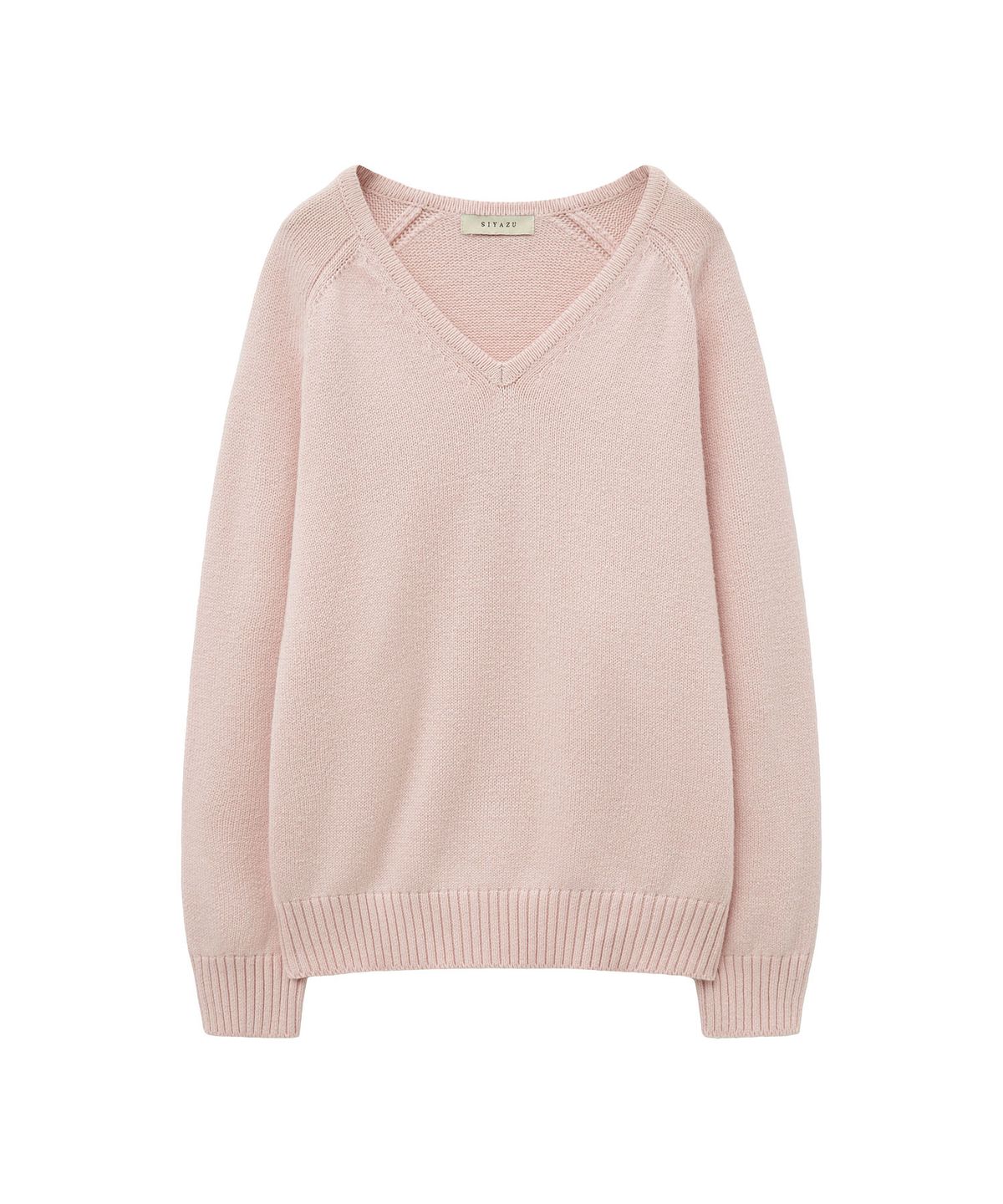 시야쥬(SIYAZU) SIKN2156 울 블렌드 루즈 브이넥 니트_Light pink