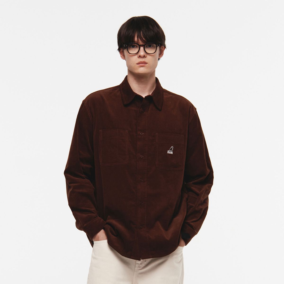 캉골(KANGOL) 코듀로이 셔츠 7065 브라운