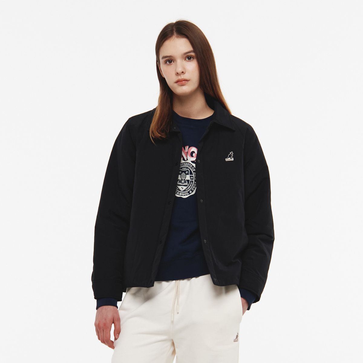 캉골(KANGOL) 우먼스 프리마로프트 셔츠 자켓 7070 블랙