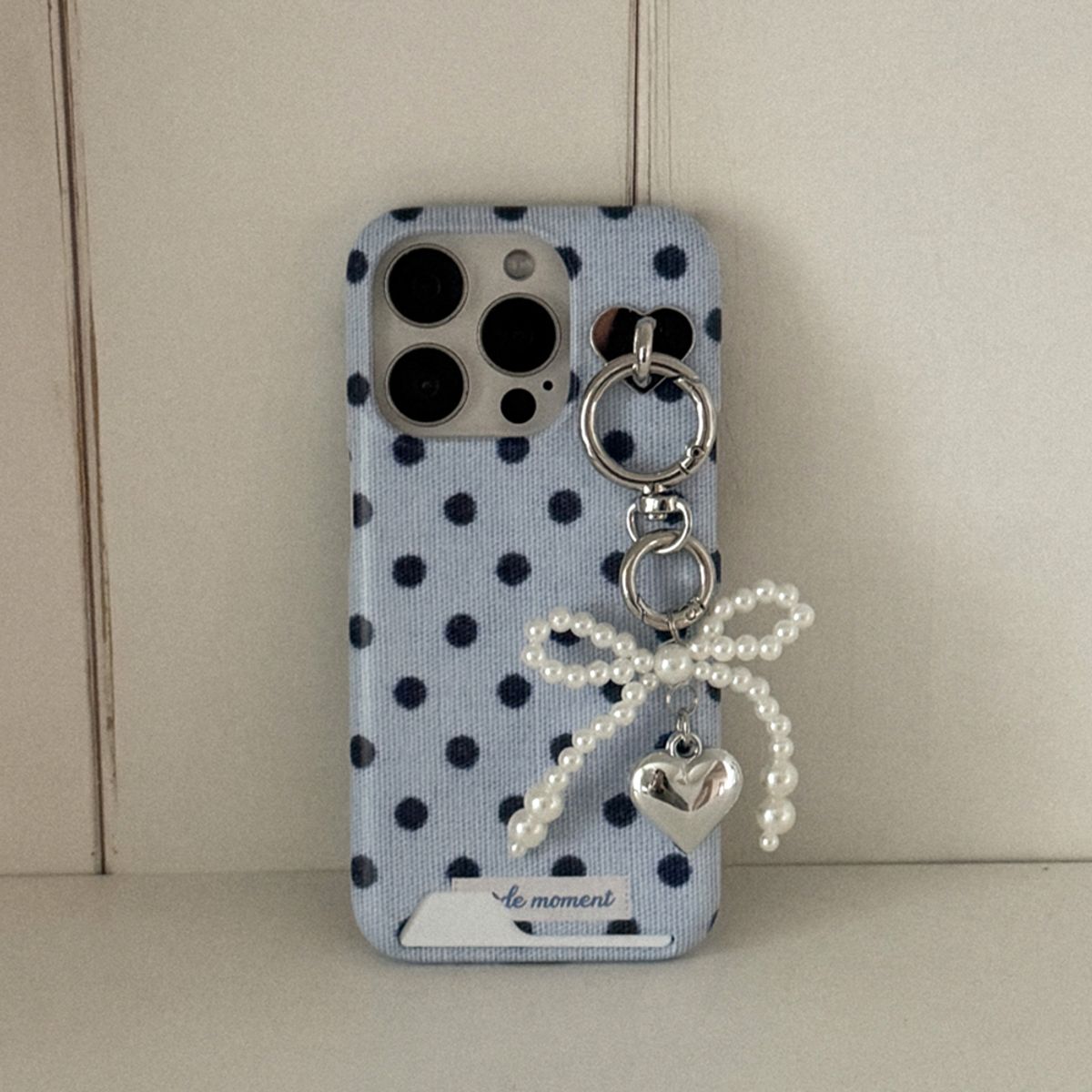 메이드모먼(MADEMOMENT) fabric dot 디자인 [카드수납 폰케이스]