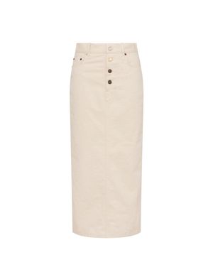 포버튼 코튼 스커트