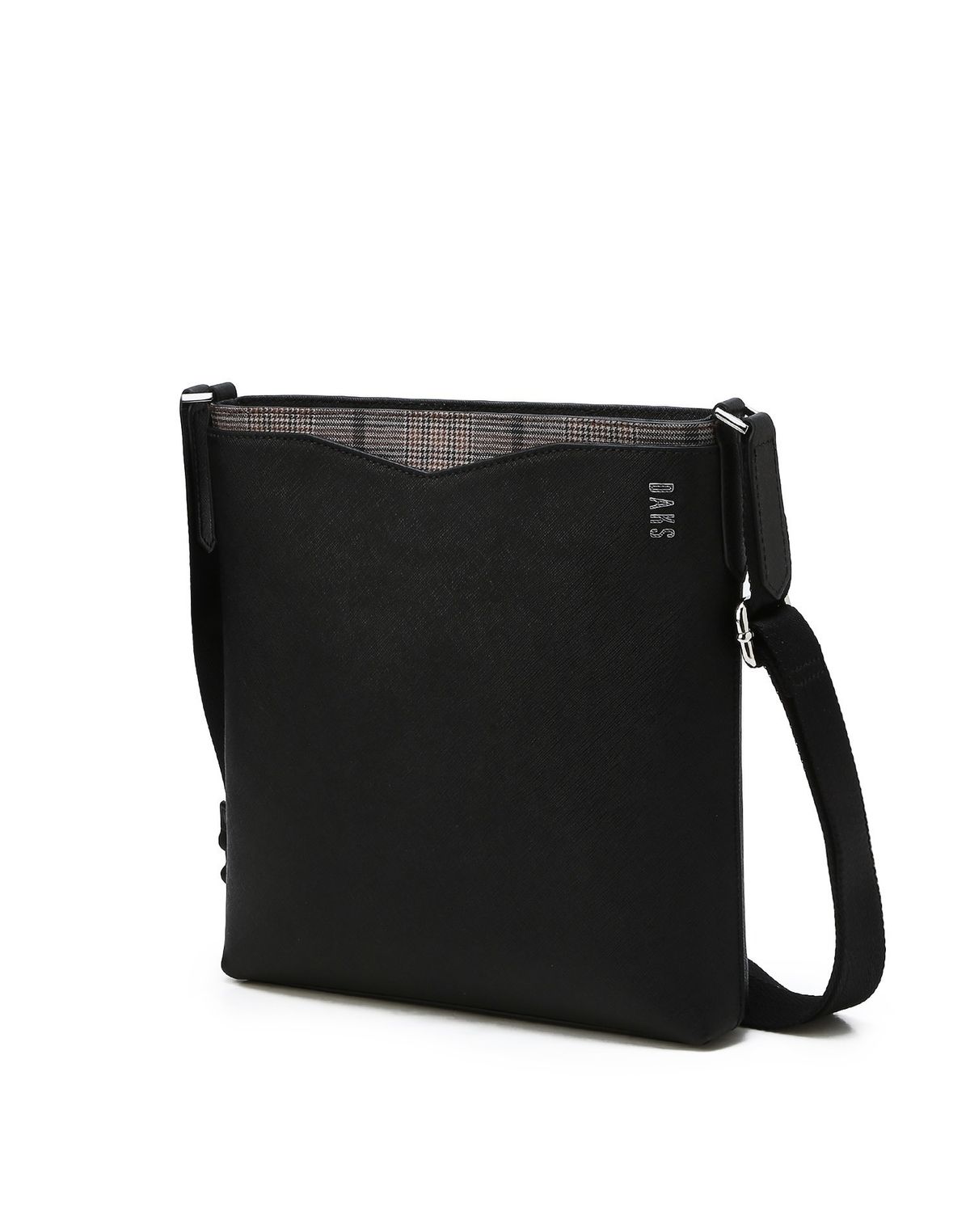 닥스 남성 액세서리(DAKS MEN'S ACCESSORIES) 에딘버러 블랙 체크배색 소가죽 크로스백 DBBA5F054BK