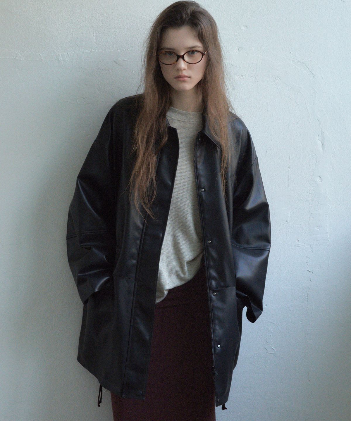 씨타(CITTA) Essential Leather Pocket Half Jacket_CTO141(Black)