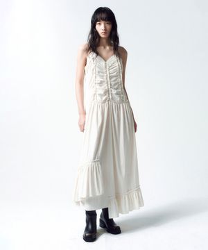 빈티지 프릴 맥시 원피스 CREAM