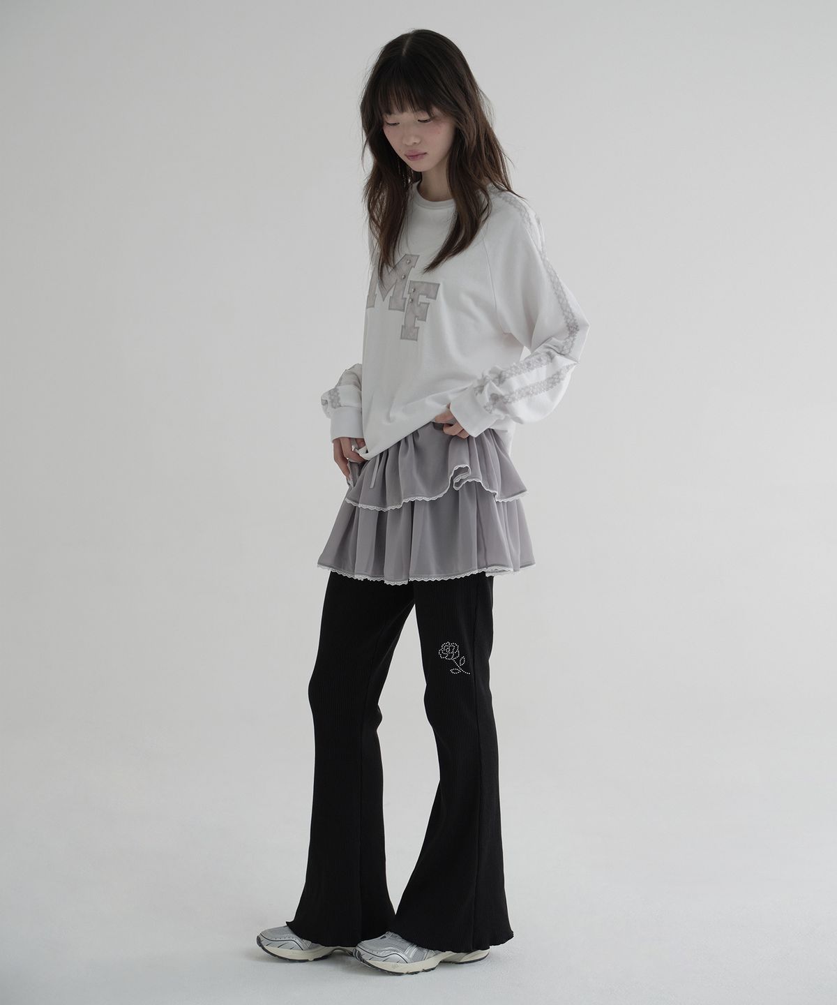 마가린핑거스(MARGARIN FINGERS) ROSE BOOT-CUT PANTS (BLACK)